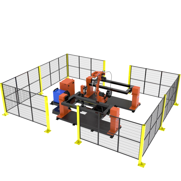 1人のエンジニアが2台の溶接ロボットを操作